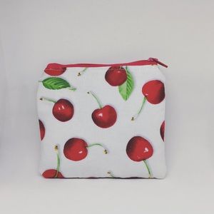 Mini zipper bag/pouch/in cherry print